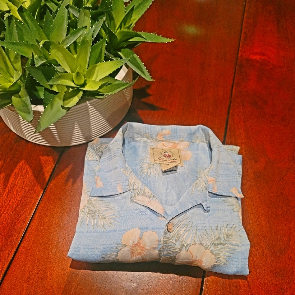 Men's Joe Marlin Hawaiian Aloha Blue Shirt